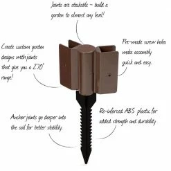 Frame It All 1 in. Profile Tool-Free Classic Sienna 16 ft. Curved Landscape Edging Kit -Sunnydaze Decor Sales brown frame it all brick edging 300001035 a0 1000