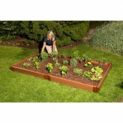 Frame It All Two Inch Series 4 ft. x 8 ft. x 5.5 in. Classic Sienna Composite Raised Garden Bed Kit -Sunnydaze Decor Sales brown frame it all raised planter boxes 300001090 31 1000