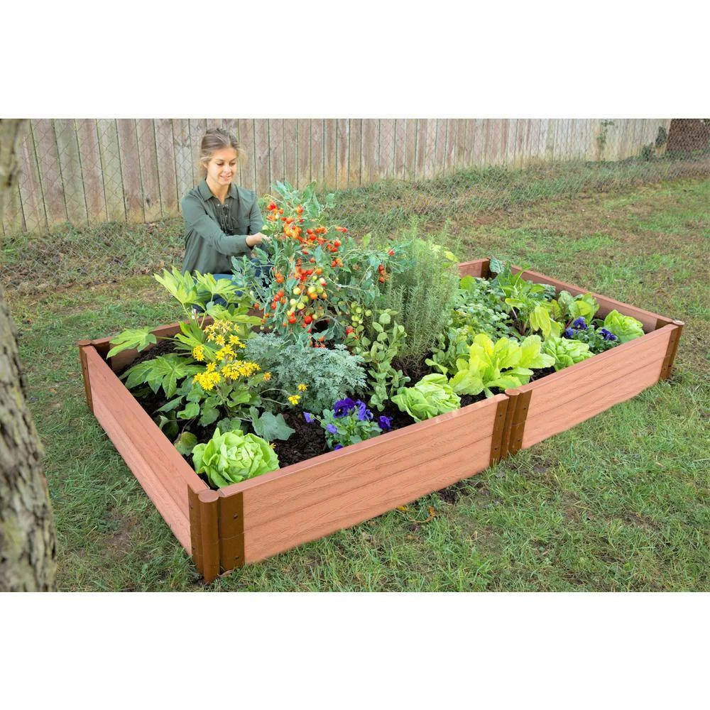 Frame It All Two Inch Series 4 ft. x 8 ft. x 11 in. Classic Sienna Composite Raised Garden Bed Kit 3 Frame It All Two Inch Series 4 ft. x 8 ft. x 11 in. Classic Sienna Composite Raised Garden Bed Kit - Image 3