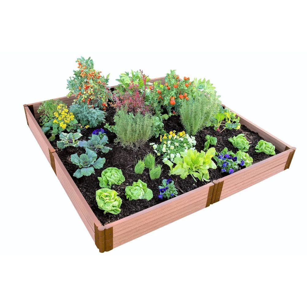 Frame It All Two Inch Series 8 ft. x 8 ft. x 11 in. Classic Sienna Composite Raised Garden Bed Kit 1 Frame It All Two Inch Series 8 ft. x 8 ft. x 11 in. Classic Sienna Composite Raised Garden Bed Kit
