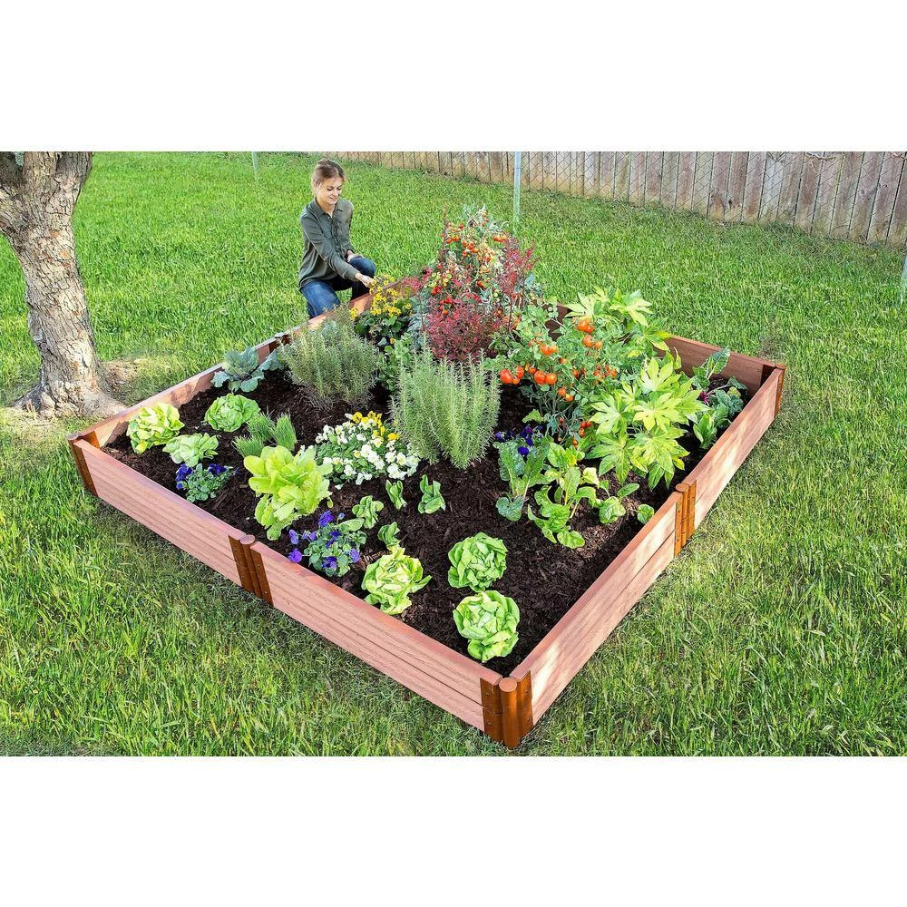 Frame It All Two Inch Series 8 ft. x 8 ft. x 11 in. Classic Sienna Composite Raised Garden Bed Kit 2 Frame It All Two Inch Series 8 ft. x 8 ft. x 11 in. Classic Sienna Composite Raised Garden Bed Kit - Image 2