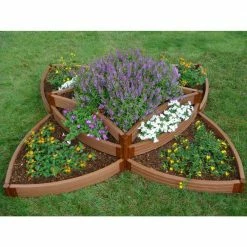 Frame It All 1 in. Profile Tool-Free Classic Sienna 8 ft. x 8 ft. x 16.5 in. Raised Garden Bed Versailles Sunburst -Sunnydaze Decor Sales brown frame it all raised planter boxes 300001197 31 1000