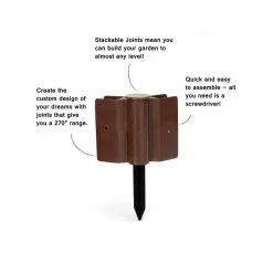 Frame It All 1 in. Profile Tool-Free Classic Sienna 8 ft. x 8 ft. x 16.5 in. Raised Garden Bed Versailles Sunburst -Sunnydaze Decor Sales brown frame it all raised planter boxes 300001197 4f 1000