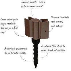 Frame It All Classic Sienna Composite Raised Garden Bed Terraced 4 ft. x 8 ft. x 11 in. - 1 in. profile -Sunnydaze Decor Sales brown frame it all raised planter boxes 300001405 4f 1000