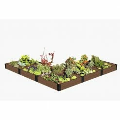 Frame It All Tool-Free Uptown Brown Raised Garden Bed L Shaped 12' x 12' x 11 1 profile