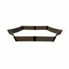 Frame It All 6 ft. x 16 ft. x 16.5 in. Uptown Brown Composite Silver Salver Scalloped Raised Garden Bed - 1 in. Profile