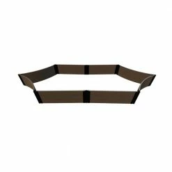Frame It All 6 ft. x 16 ft. x 16.5 in. Uptown Brown Composite Silver Salver Scalloped Raised Garden Bed - 1 in. Profile