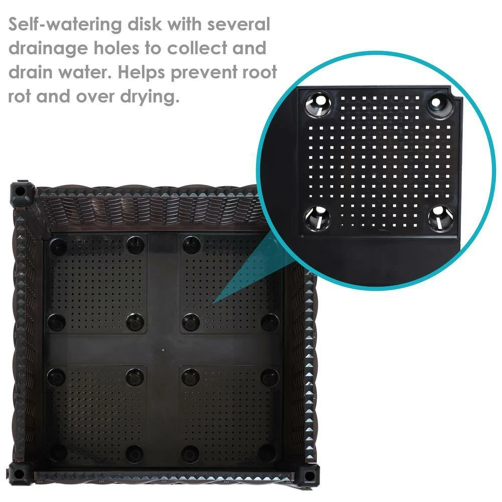 Sunnydaze Decor Sunnydaze Outdoor 2 Self-Watering Raised Garden Beds in Brown 6 Sunnydaze Decor Sunnydaze Outdoor 2 Self-Watering Raised Garden Beds in Brown - Image 6