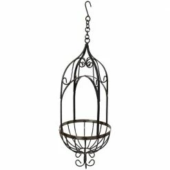 Sunnydaze Decor Sunnydaze Large Brown Steel Cathedral Hanging Planter Basket