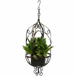 Sunnydaze Decor Sunnydaze Small Brown Steel Cathedral Hanging Basket -Sunnydaze Decor Sales brown sunnydaze decor hanging planters cue 037 44 1000
