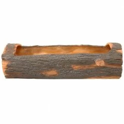 Sunnydaze Decor 35 in. Rustic Polyresin Outdoor Log Flower Pot Planter Container -Sunnydaze Decor Sales brown sunnydaze decor plant pots fc 754 4f 1000