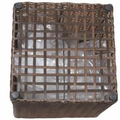Sunnydaze Decor Sunnydaze Square Polyrattan Indoor Planters - 1 Large/1 Small Planter - Brown -Sunnydaze Decor Sales brown sunnydaze decor plant pots nhu 515 4f 1000