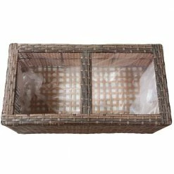 Sunnydaze Decor Sunnydaze 2-Section Rectangle Polyrattan Indoor Planters - Set of 2 - Brown 12 Sunnydaze Decor Sunnydaze 2-Section Rectangle Polyrattan Indoor Planters - Set of 2 - Brown -Sunnydaze Decor Sales brown sunnydaze decor plant pots nhu 546 1f 1000