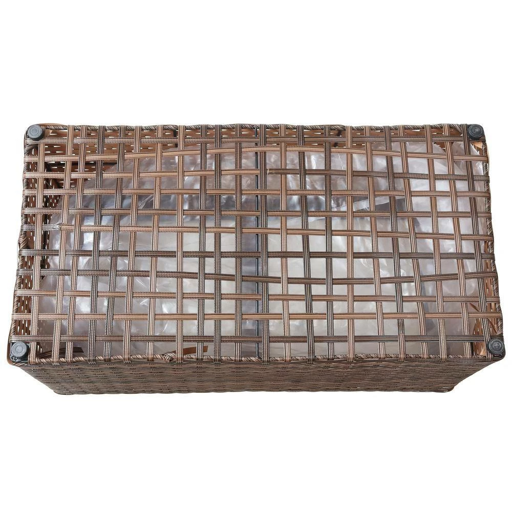 Sunnydaze Decor Sunnydaze 2-Section Rectangle Polyrattan Indoor Planters - Set of 2 - Brown 8 Sunnydaze Decor Sunnydaze 2-Section Rectangle Polyrattan Indoor Planters - Set of 2 - Brown - Image 8