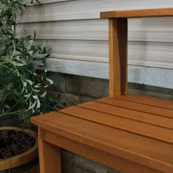 Sunnydaze Decor 42 in. Meranti Wood Outdoor Potting Bench with Teak Oil 14 Sunnydaze Decor 42 in. Meranti Wood Outdoor Potting Bench with Teak Oil -Sunnydaze Decor Sales brown sunnydaze decor plant stands lam 622 76 1000