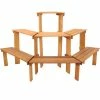 Sunnydaze Decor Meranti Wood Plant Stand with Teak Oil (3-Tier)