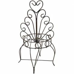 Sunnydaze Decor Sunnydaze 25.25 in. H Sweethearts Chair Indoor/Outdoor Steel Plant Stand -Sunnydaze Decor Sales brown sunnydaze decor plant stands lci 327 2pk 66 1000