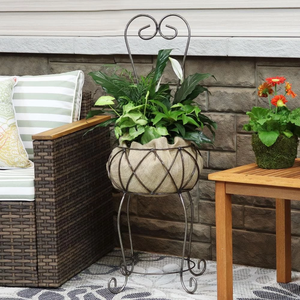 Sunnydaze Decor Sunnydaze 38 in. H Scrolling Chair Indoor/Outdoor Steel Plant Stand 8 Sunnydaze Decor Sunnydaze 38 in. H Scrolling Chair Indoor/Outdoor Steel Plant Stand - Image 8