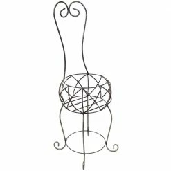 Sunnydaze Decor Sunnydaze 38 in. H Scrolling Chair Indoor/Outdoor Steel Plant Stand