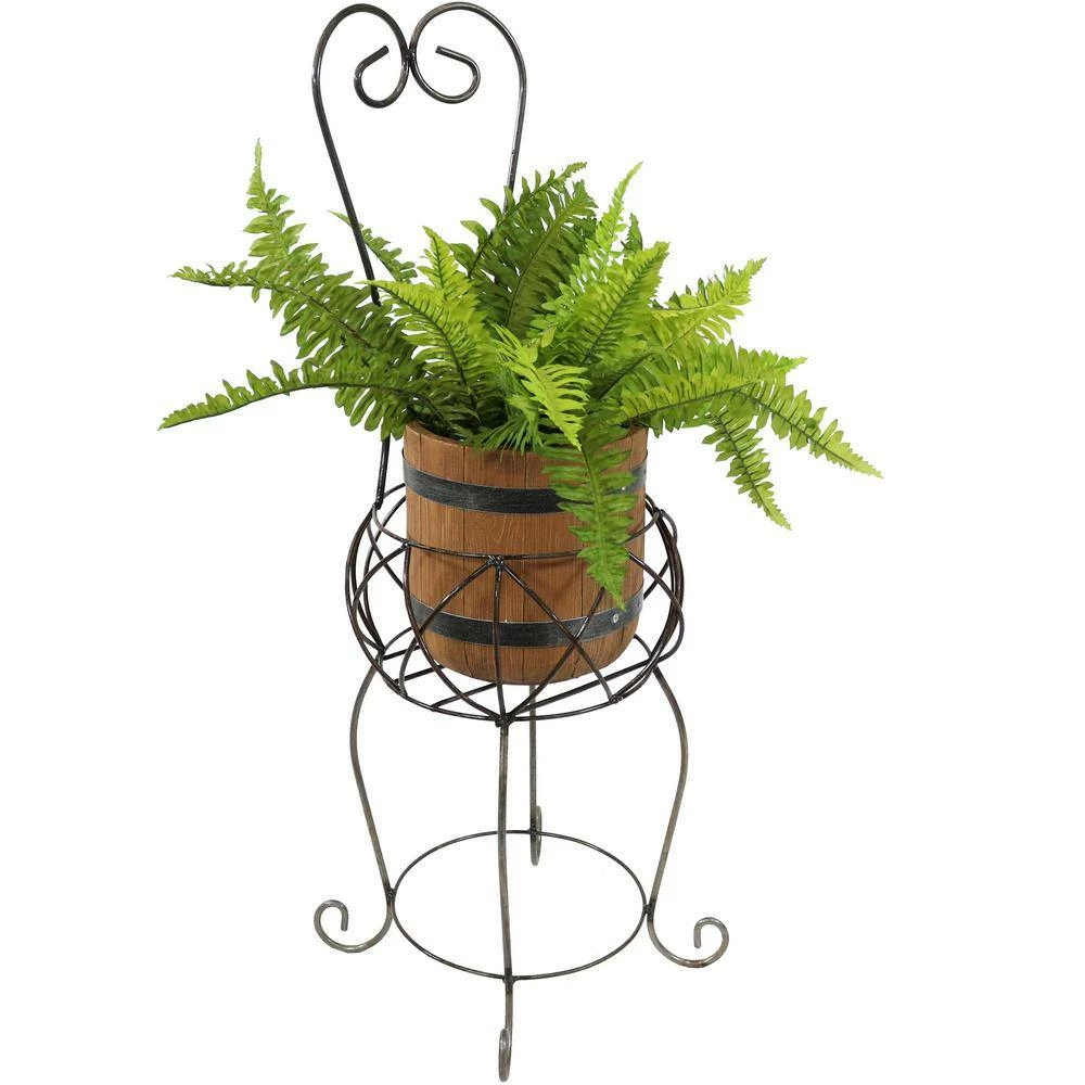 Sunnydaze Decor Sunnydaze 38 in. H Scrolling Chair Indoor/Outdoor Steel Plant Stand 6 Sunnydaze Decor Sunnydaze 38 in. H Scrolling Chair Indoor/Outdoor Steel Plant Stand - Image 6