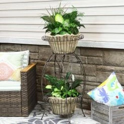 Sunnydaze Decor Sunnydaze 38 in. H Double Indoor/Outdoor Steel Plant Stand 17 Sunnydaze Decor Sunnydaze 38 in. H Double Indoor/Outdoor Steel Plant Stand -Sunnydaze Decor Sales brown sunnydaze decor plant stands lci 594 31 1000