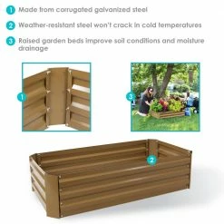 Sunnydaze Decor 48 in. Brown Rectangular Galvanized Steel Raised Beds (2-Pack) 12 Sunnydaze Decor 48 in. Brown Rectangular Galvanized Steel Raised Beds (2-Pack) -Sunnydaze Decor Sales brown sunnydaze decor planter boxes hb 529 2pk 1f 1000