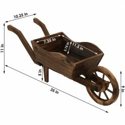 Sunnydaze Decor Wooden Decorative Wheelbarrow Planter -Sunnydaze Decor Sales brown sunnydaze decor raised planter boxes dsl 674 44 1000