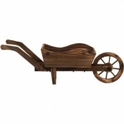 Sunnydaze Decor Wooden Decorative Wheelbarrow Planter -Sunnydaze Decor Sales brown sunnydaze decor raised planter boxes dsl 674 4f 1000