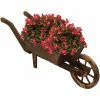 Sunnydaze Decor Wooden Decorative Wheelbarrow Planter