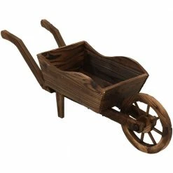Sunnydaze Decor Wooden Decorative Wheelbarrow Planter -Sunnydaze Decor Sales brown sunnydaze decor raised planter boxes dsl 674 c3 1000