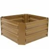 Sunnydaze Decor 24 in. Square Brown Galvanized Steel Raised Garden Bed