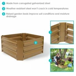 Sunnydaze Decor 24 in. Square Brown Galvanized Steel Raised Garden Bed 13 Sunnydaze Decor 24 in. Square Brown Galvanized Steel Raised Garden Bed -Sunnydaze Decor Sales brown sunnydaze decor raised planter boxes hb 482 76 1000