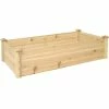 Sunnydaze Decor 24 in. x 48.25 in. Wood Rectangular Outdoor Raised Garden Bed