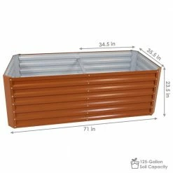 Sunnydaze Decor Sunnydaze 71 in. x 35.5 in. Brown Galvalume Galvanized Steel Raised Garden Bed 14 Sunnydaze Decor Sunnydaze 71 in. x 35.5 in. Brown Galvalume Galvanized Steel Raised Garden Bed -Sunnydaze Decor Sales brown sunnydaze decor raised planter boxes hst 777 44 1000