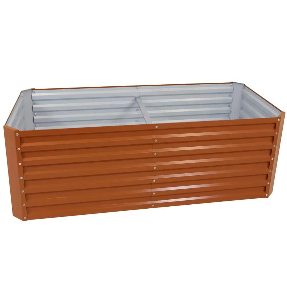 Sunnydaze Decor Sunnydaze 71 in. x 35.5 in. Brown Galvalume Galvanized Steel Raised Garden Bed 1 Sunnydaze Decor Sunnydaze 71 in. x 35.5 in. Brown Galvalume Galvanized Steel Raised Garden Bed
