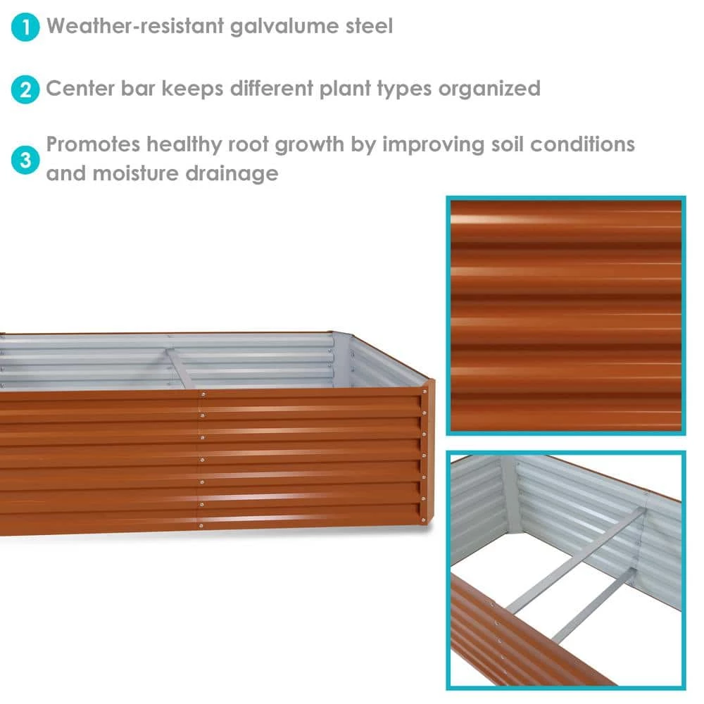 Sunnydaze Decor Sunnydaze 71 in. x 35.5 in. Brown Galvalume Galvanized Steel Raised Garden Bed 2 Sunnydaze Decor Sunnydaze 71 in. x 35.5 in. Brown Galvalume Galvanized Steel Raised Garden Bed - Image 2