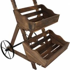 Sunnydaze Decor 3-Tier Wooden Rolling Planter 14 Sunnydaze Decor 3-Tier Wooden Rolling Planter -Sunnydaze Decor Sales brown sunnydaze decor vertical garden planters dsl 947 4f 1000