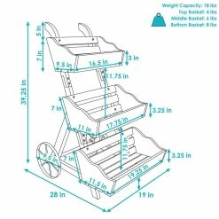 Sunnydaze Decor 3-Tier Wooden Rolling Planter 13 Sunnydaze Decor 3-Tier Wooden Rolling Planter -Sunnydaze Decor Sales brown sunnydaze decor vertical garden planters dsl 947 c3 1000