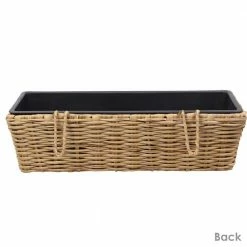 Sunnydaze Decor Sunnydaze Hanging Rectangle Polyrattan Rail Planter with Plastic Liner - Brown 14 Sunnydaze Decor Sunnydaze Hanging Rectangle Polyrattan Rail Planter with Plastic Liner - Brown -Sunnydaze Decor Sales brown sunnydaze decor wall planters nhu 577 1f 1000