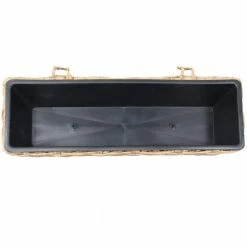 Sunnydaze Decor Sunnydaze Hanging Rectangle Polyrattan Rail Planter with Plastic Liner - Brown 12 Sunnydaze Decor Sunnydaze Hanging Rectangle Polyrattan Rail Planter with Plastic Liner - Brown -Sunnydaze Decor Sales brown sunnydaze decor wall planters nhu 577 c3 1000