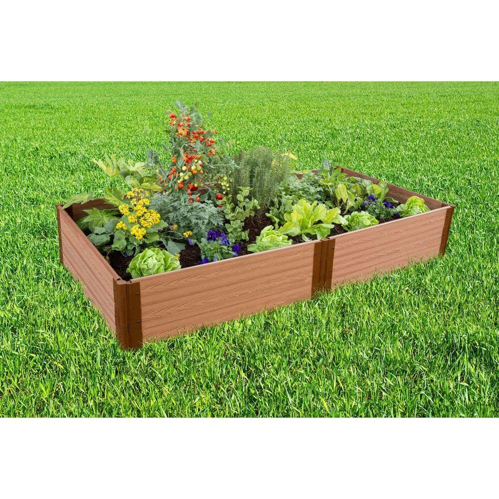 Frame It All 4 ft. x 8 ft. x 16.5 in. - 1 in. Profile Classic Sienna Composite Raised Garden Bed 2 Frame It All 4 ft. x 8 ft. x 16.5 in. - 1 in. Profile Classic Sienna Composite Raised Garden Bed - Image 2