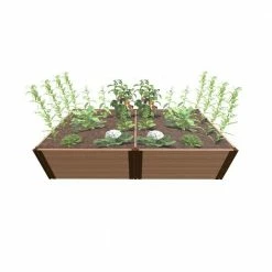 Frame It All 4 ft. x 8 ft. x 22 in. - 1 in. Profile Classic Sienna Composite Raised Garden Bed