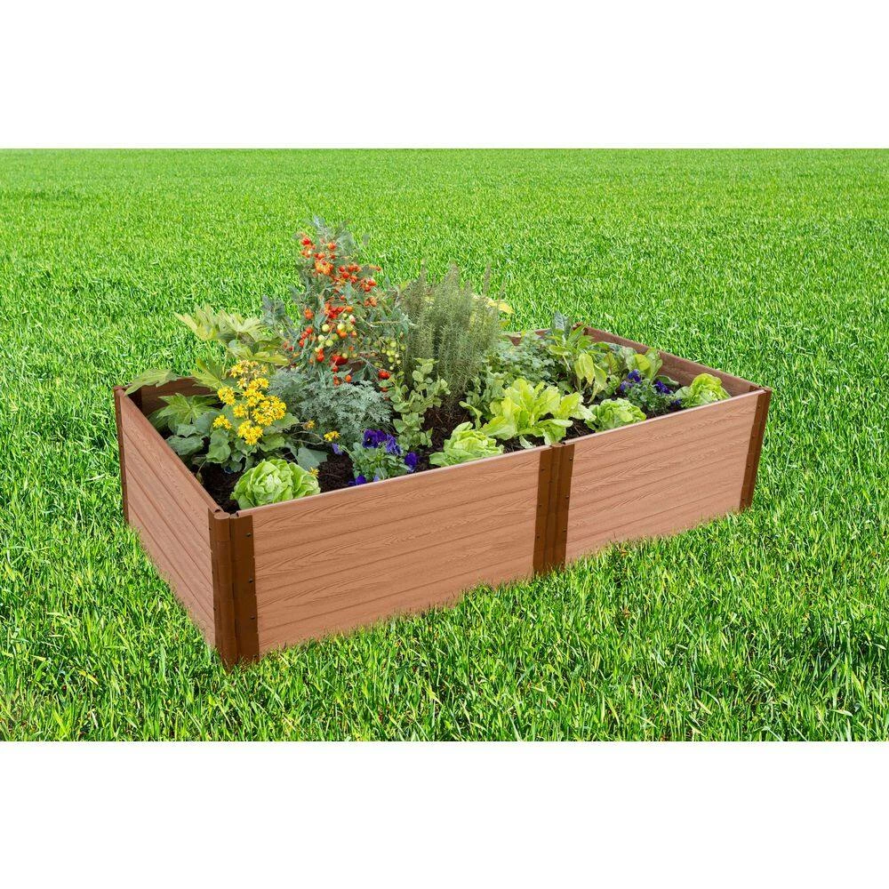 Frame It All 4 ft. x 8 ft. x 22 in. - 1 in. Profile Classic Sienna Composite Raised Garden Bed 2 Frame It All 4 ft. x 8 ft. x 22 in. - 1 in. Profile Classic Sienna Composite Raised Garden Bed - Image 2