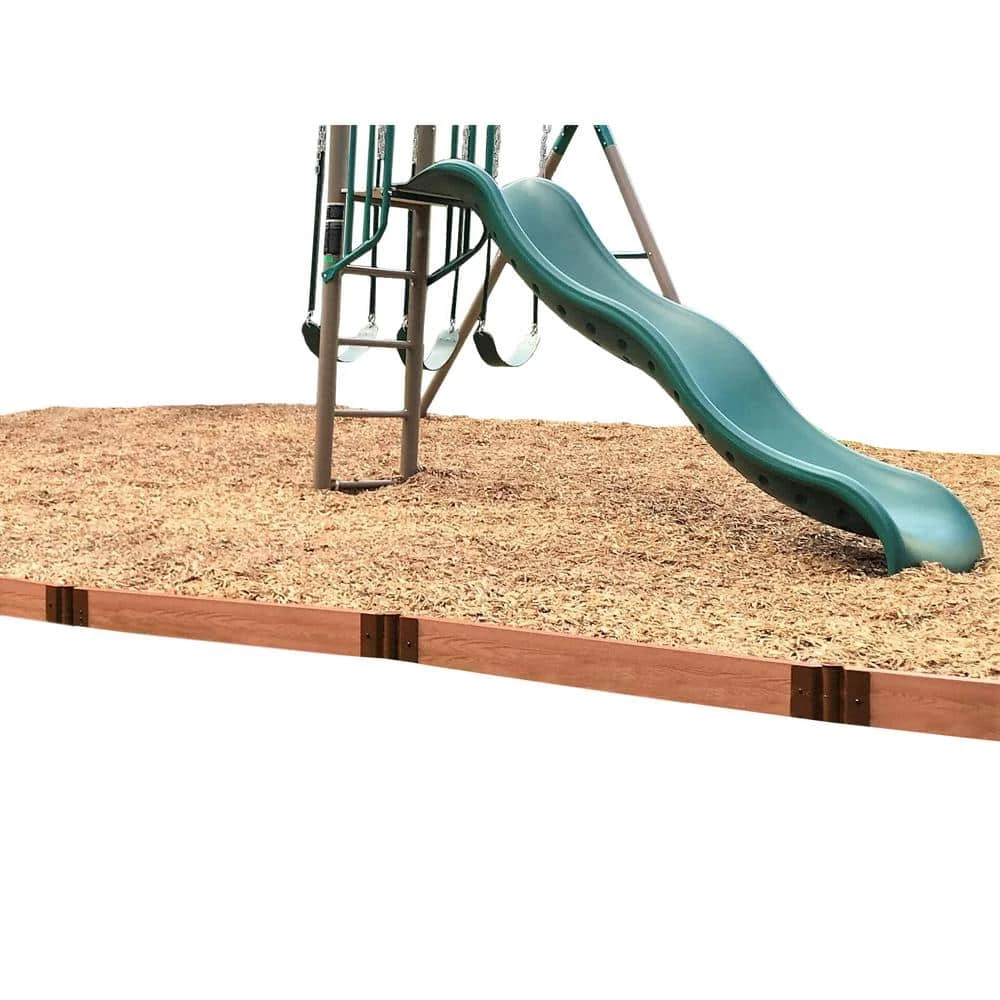 Frame It All 2 in. Series 16 ft. Classic Sienna Straight Composite Playground Border Kit 1 Frame It All 2 in. Series 16 ft. Classic Sienna Straight Composite Playground Border Kit