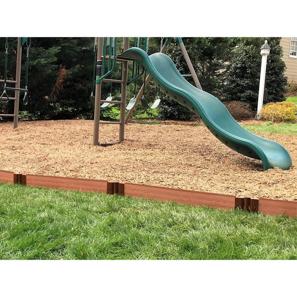 Frame It All 2 in. Series 16 ft. Classic Sienna Straight Composite Playground Border Kit 4 Frame It All 2 in. Series 16 ft. Classic Sienna Straight Composite Playground Border Kit - Image 4