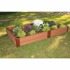 Frame It All Classic Sienna Raised Garden Bed 4 ft. x 8 ft. x 11 in. - 1 in. profile -Sunnydaze Decor Sales classic sienna frame it all raised planter boxes 300001064 40 1000