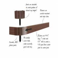 Frame It All Classic Sienna Raised Garden Bed 8' x 8' x 11" - 1" profile -Sunnydaze Decor Sales classic sienna frame it all raised planter boxes 300001068 1f 1000