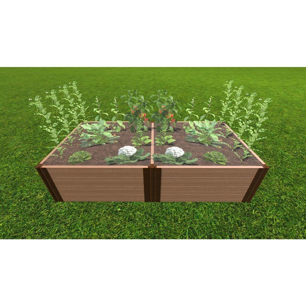 Frame It All 4 ft. x 8 ft. x 22 in. Classic Sienna Composite Raised Garden Bed - 2 in. Profile 2 Frame It All 4 ft. x 8 ft. x 22 in. Classic Sienna Composite Raised Garden Bed - 2 in. Profile - Image 2