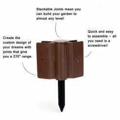 Frame It All Classic Sienna Raised Garden Bed 4' x 16' x 11" - 1" profile -Sunnydaze Decor Sales classic sienna frame it all raised planter boxes 300001402 fa 1000