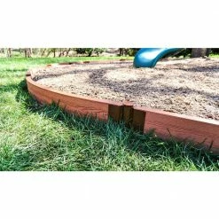 Frame It All 2 in. Series 16 ft. Classic Sienna Curved Composite Playground Border Kit -Sunnydaze Decor Sales classic sienna frame it all raised planter boxes 300001752 1f 1000